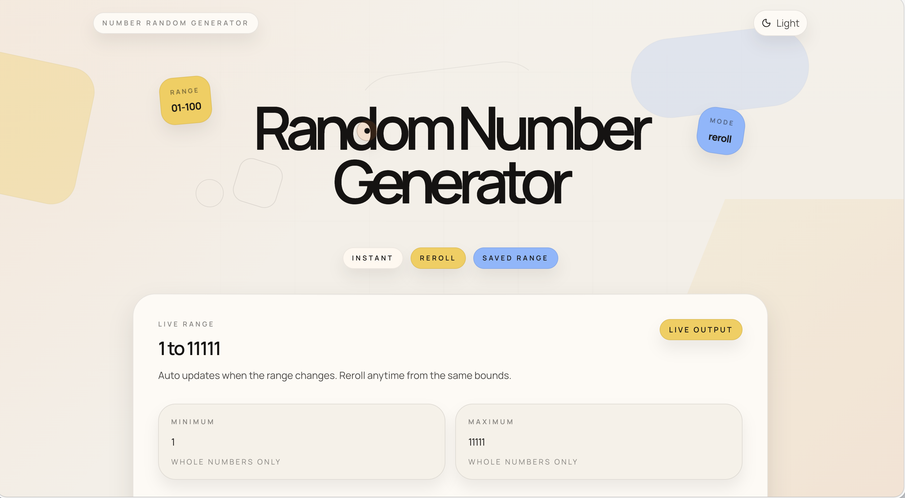 Random Number Generator screenshot